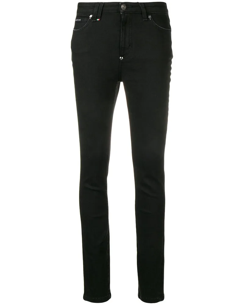 Philipp Plein Skinny-Jeans in Distressed-Optik - Schwarz Schwarz