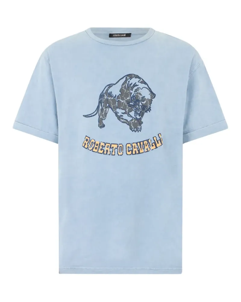 Roberto Cavalli T-Shirt mit Logo-Print - Blau Blau
