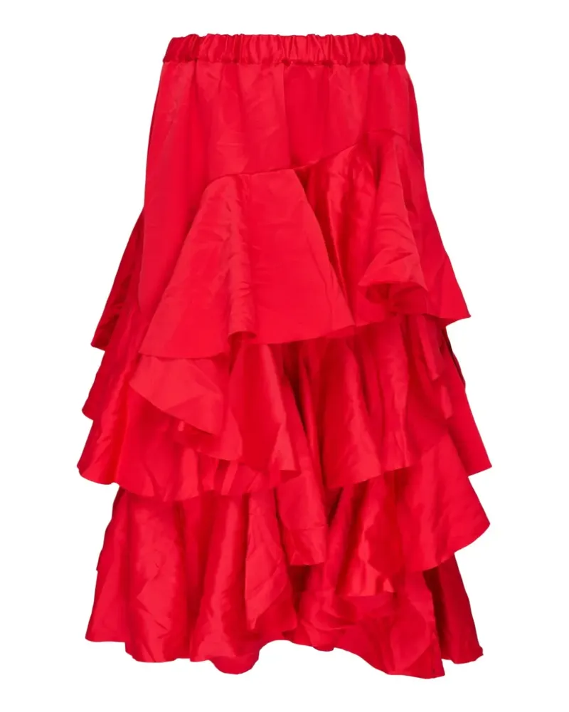 Comme des Garçons ruffled tiered midi skirt - Rot Rot