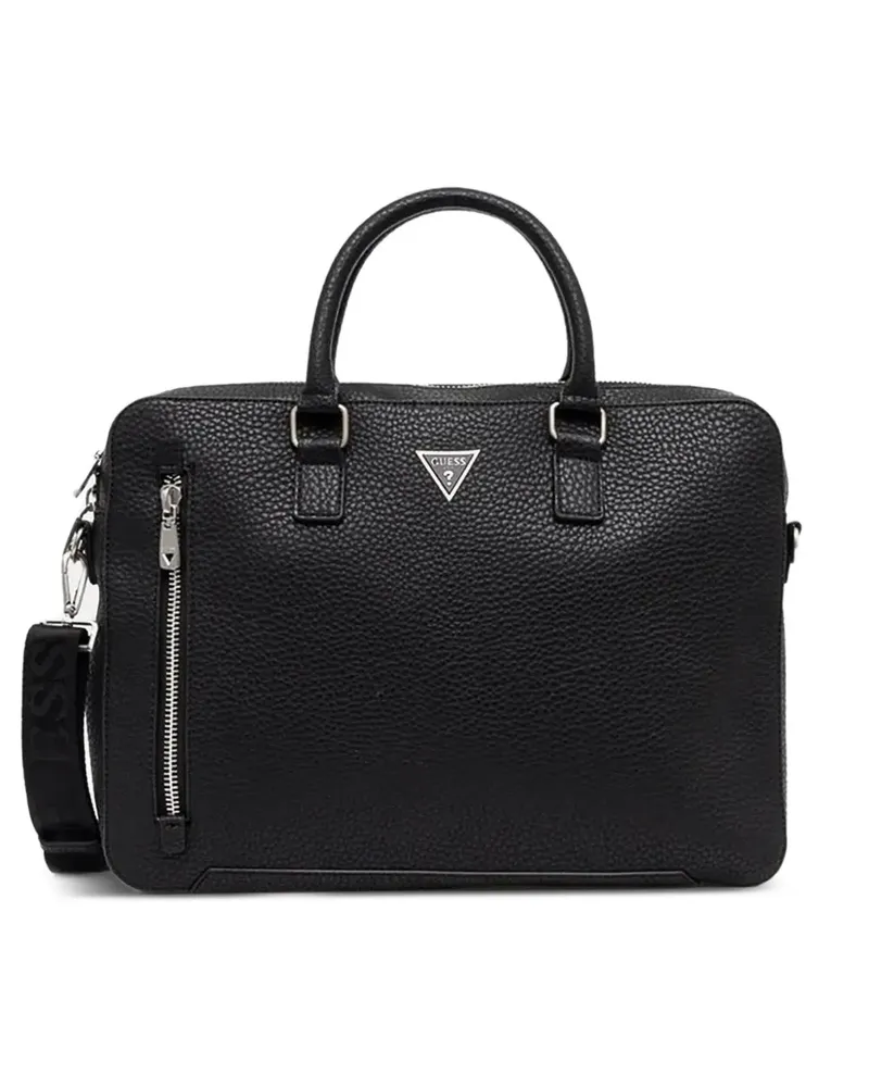 Guess Torino Laptoptasche mit Logo-Schild - Schwarz Schwarz