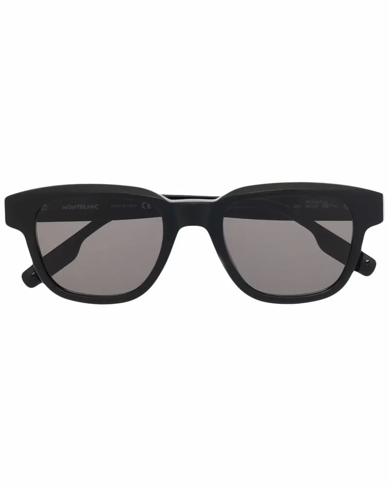 Montblanc Sonnenbrille mit eckigem Gestell - Schwarz Schwarz