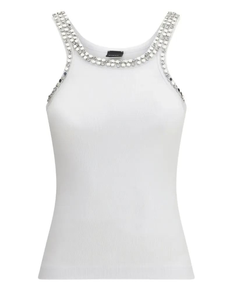 Pinko studded ribbed vest - Weiß Weiß