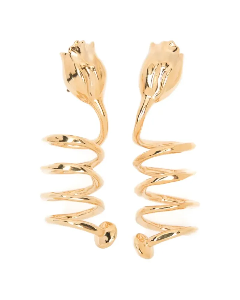 Chloé Spiralförmige Ohrringe mit Blumenmotiv - Gold Gold