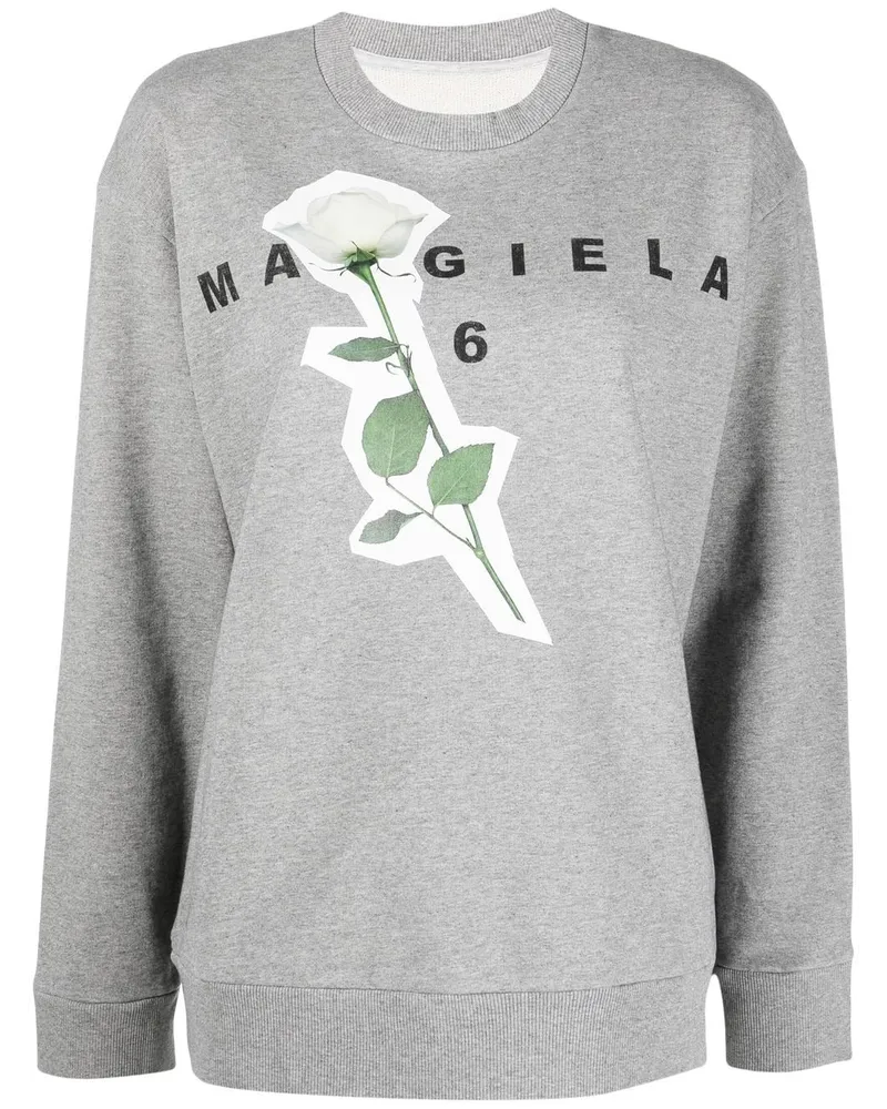 Maison Margiela Sweatshirt mit Logo-Print Grau