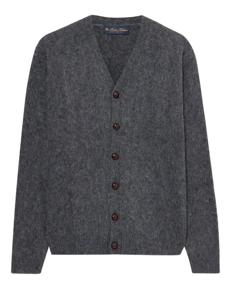 Brooks Brothers Shetland Cardigan mit V-Ausschnitt - Grau Grau