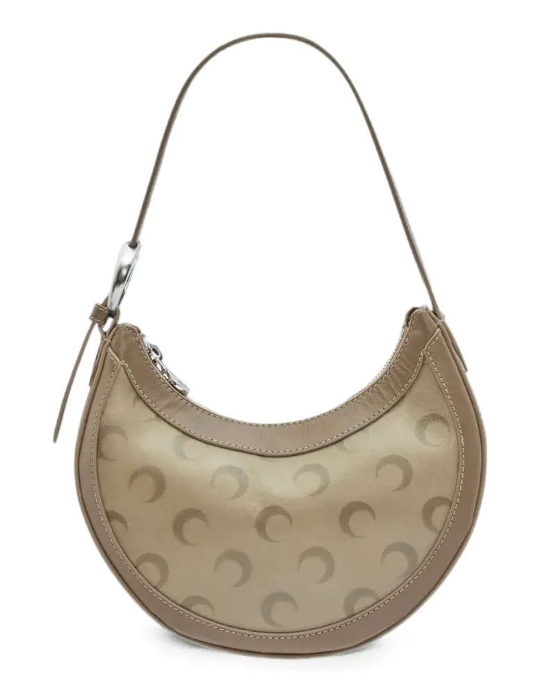 Marine Serre faded-leather moon eclips mini bag - Nude Nude