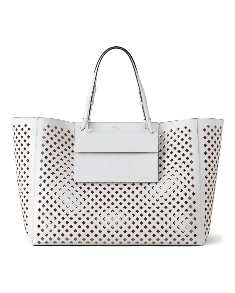 Mulberry Shopper mit Lochmuster - Weiß Weiß