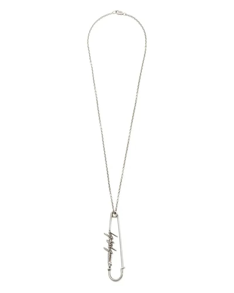 Yohji Yamamoto Halskette mit Logo-Anhänger - Silber Silber