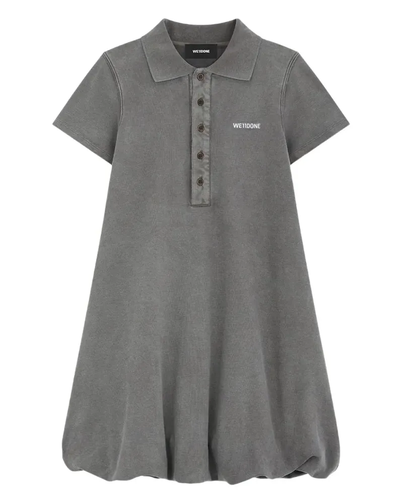 WE 11 DONE logo-embroidered polo dress - Grau Grau