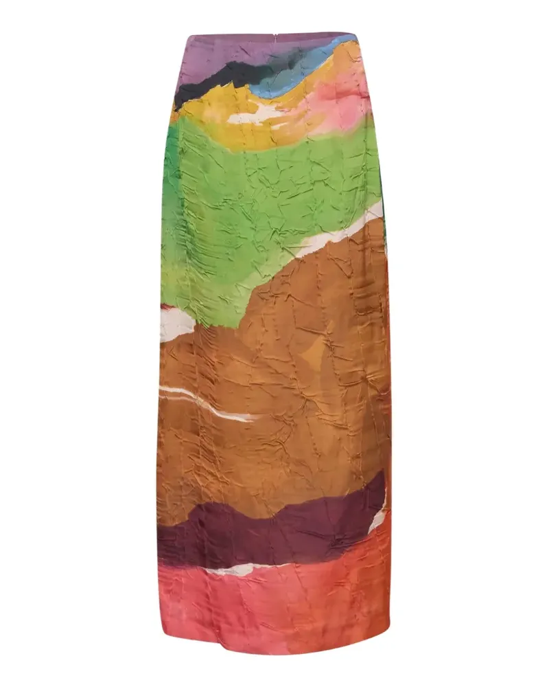 Ulla Johnson Inez crinkled-satin skirt - Orange Orange