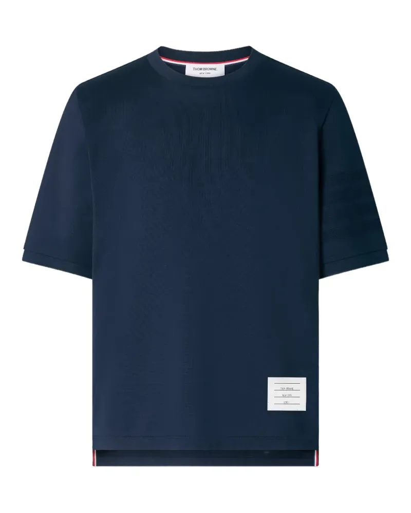 Thom Browne Ottoman T-Shirt mit Logo-Streifen - Blau Blau