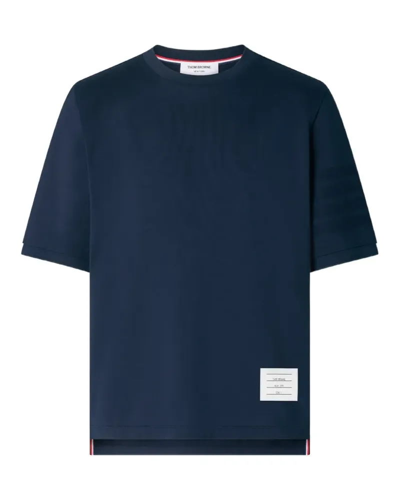 Thom Browne Ottoman T-Shirt mit Logo-Streifen - Blau Blau