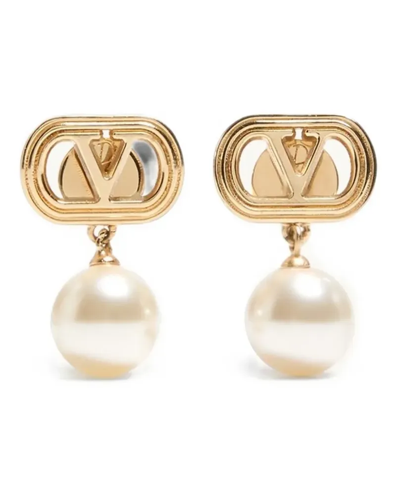 Valentino Garavani Ovalette Ohrringe mit Perlenanhänger - Gold Gold