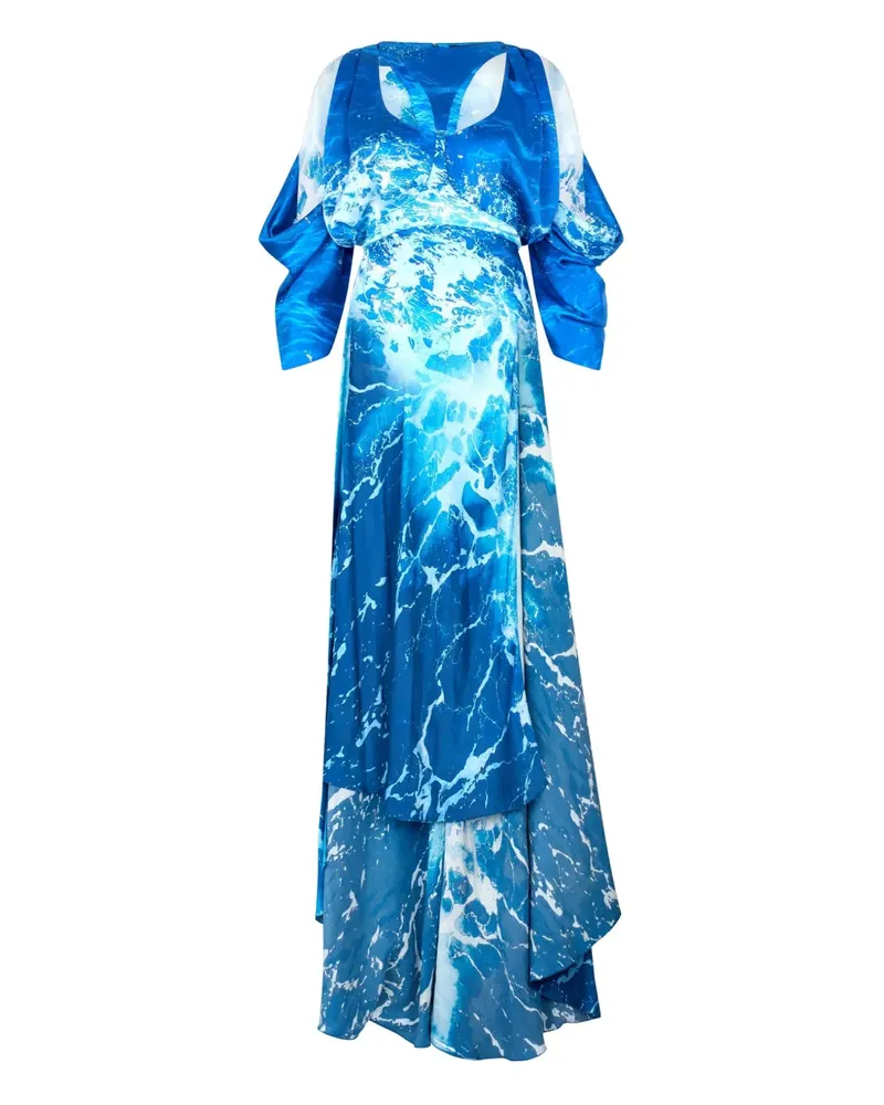 Roberto Cavalli Kleid mit grafischem Print - Blau Blau