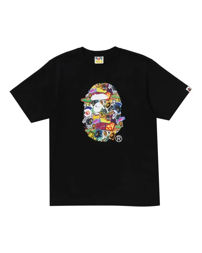 BAPE Ape Head T-Shirt mit grafischem Print - Schwarz Schwarz