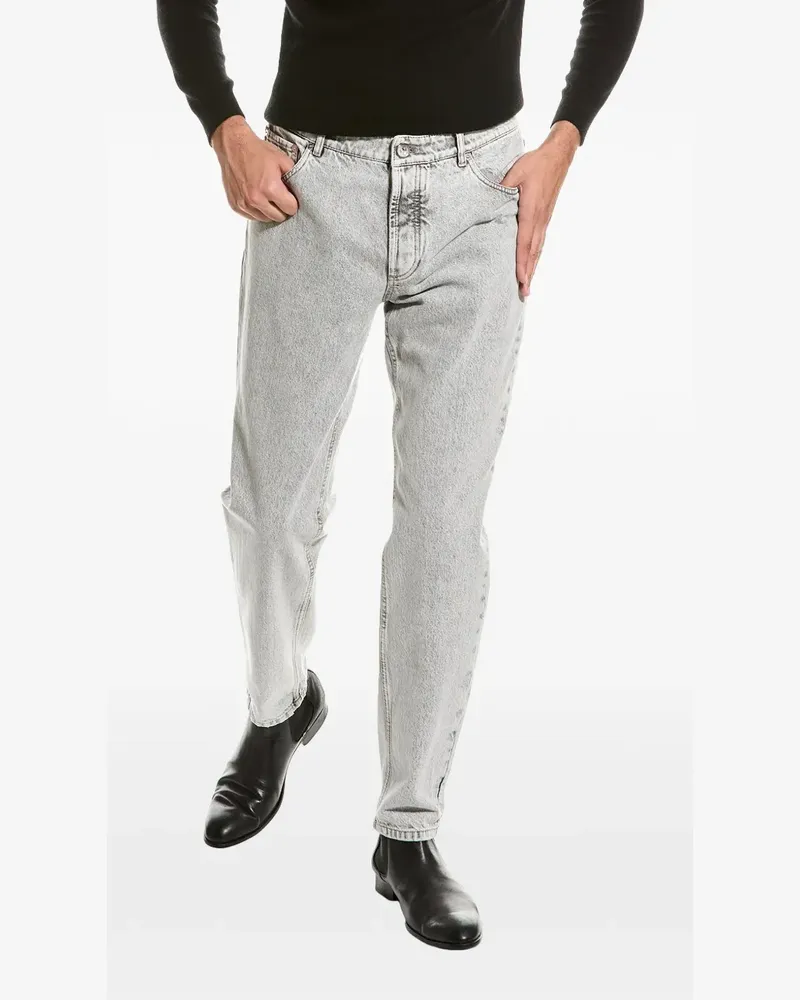 Brunello Cucinelli acid-wash five-pocket jeans - Grau Grau
