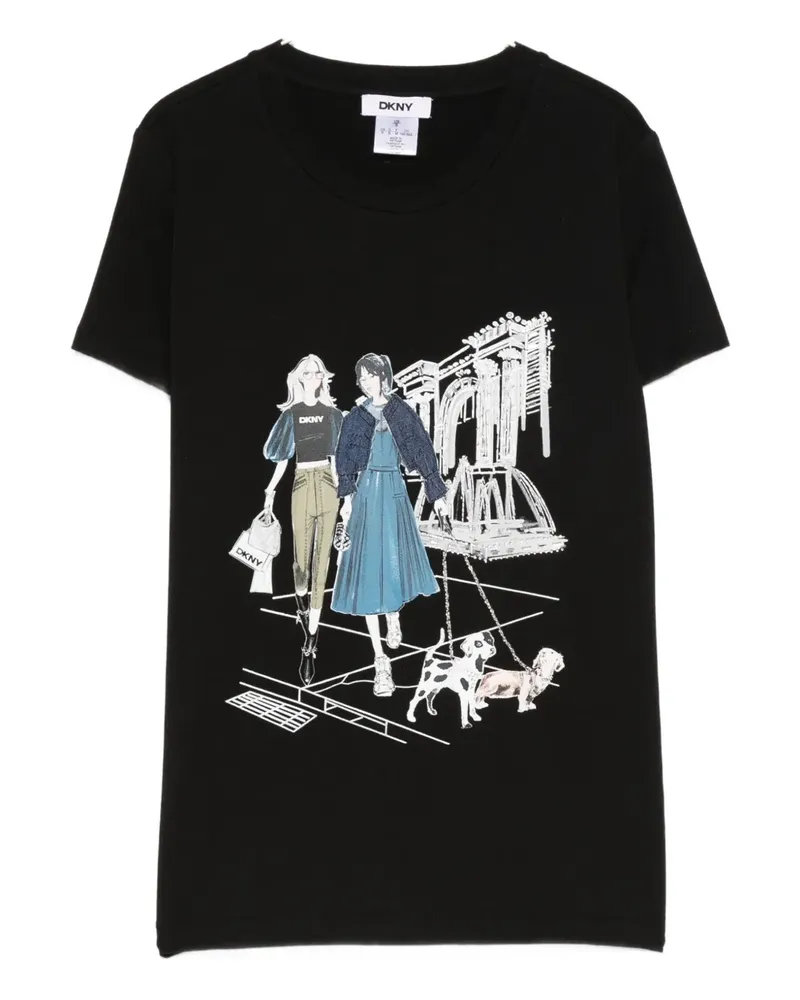 DKNY graphic-print T-shirt - Schwarz Schwarz