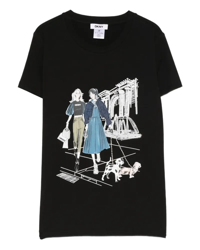 DKNY T-Shirt mit grafischem Print - Schwarz Schwarz