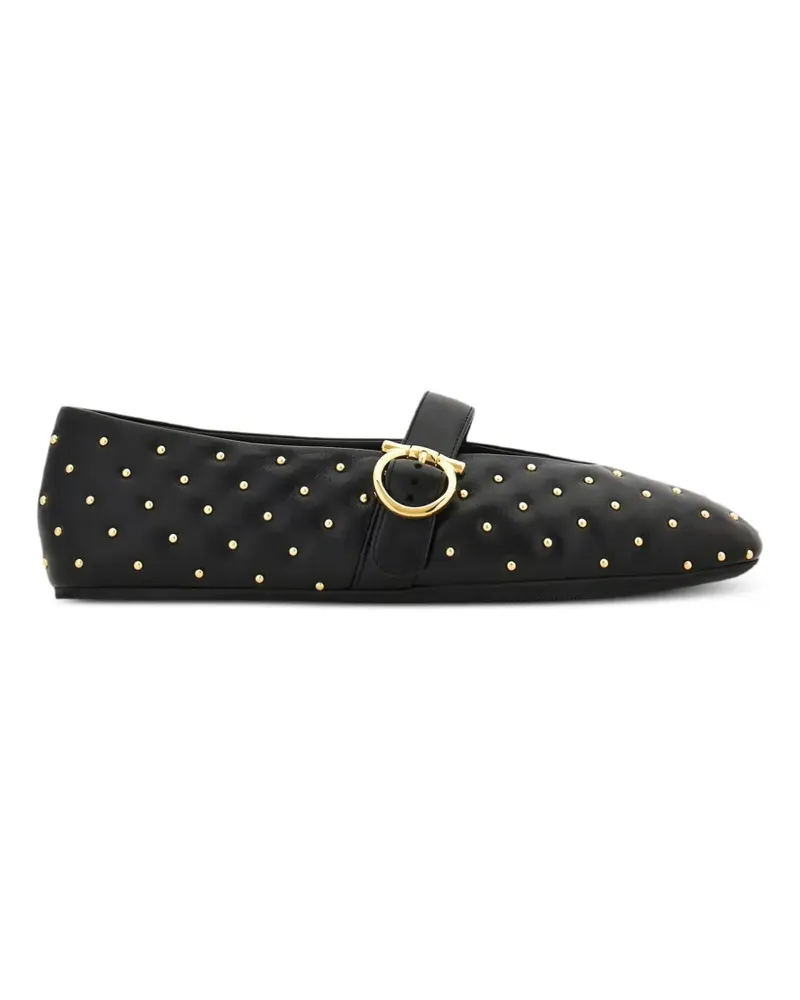 Ferragamo Ballerinas mit Nieten - Schwarz Schwarz