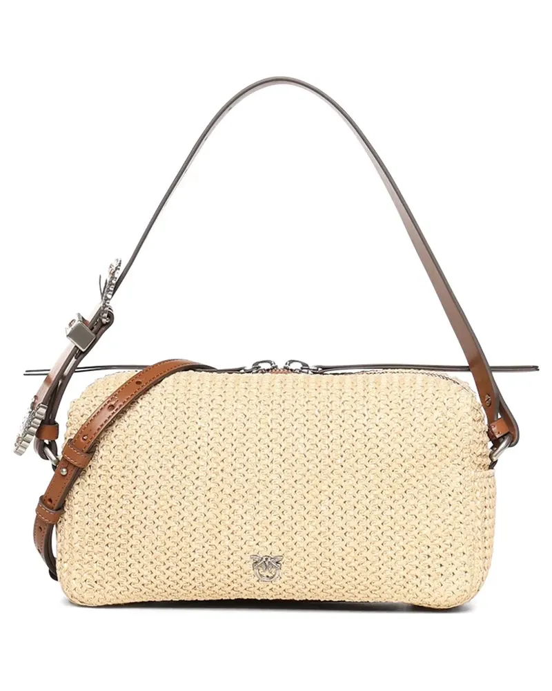 Pinko logo-plaque cross body bag - Nude Nude