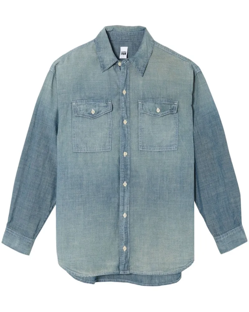 RE/DONE x Pamela Anderson Chambray-Hemd - Blau Blau