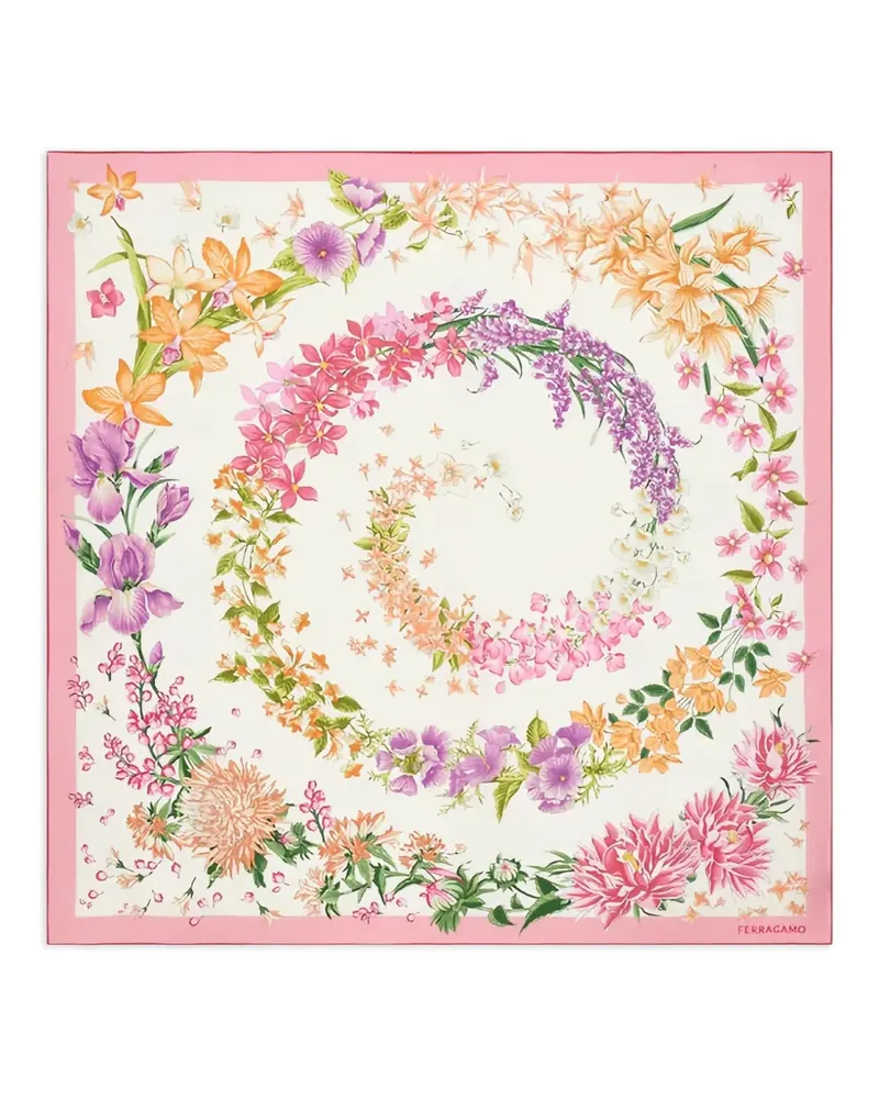 Ferragamo floral-print silk scarf - Rosa Rosa
