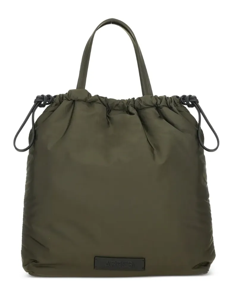 ASPESI Schultertasche mit Kordelzug - Grün Grün