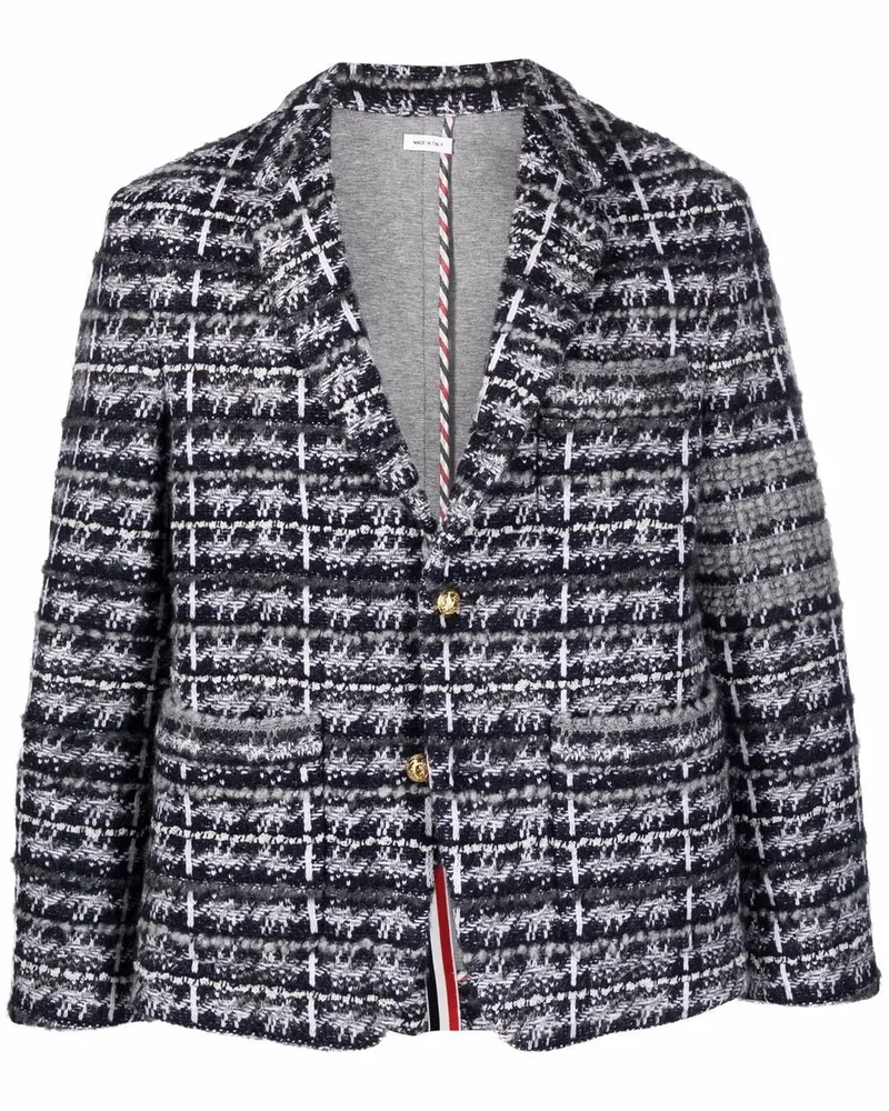 Thom Browne Einreihiges Tweed-Sakko - Grau Grau