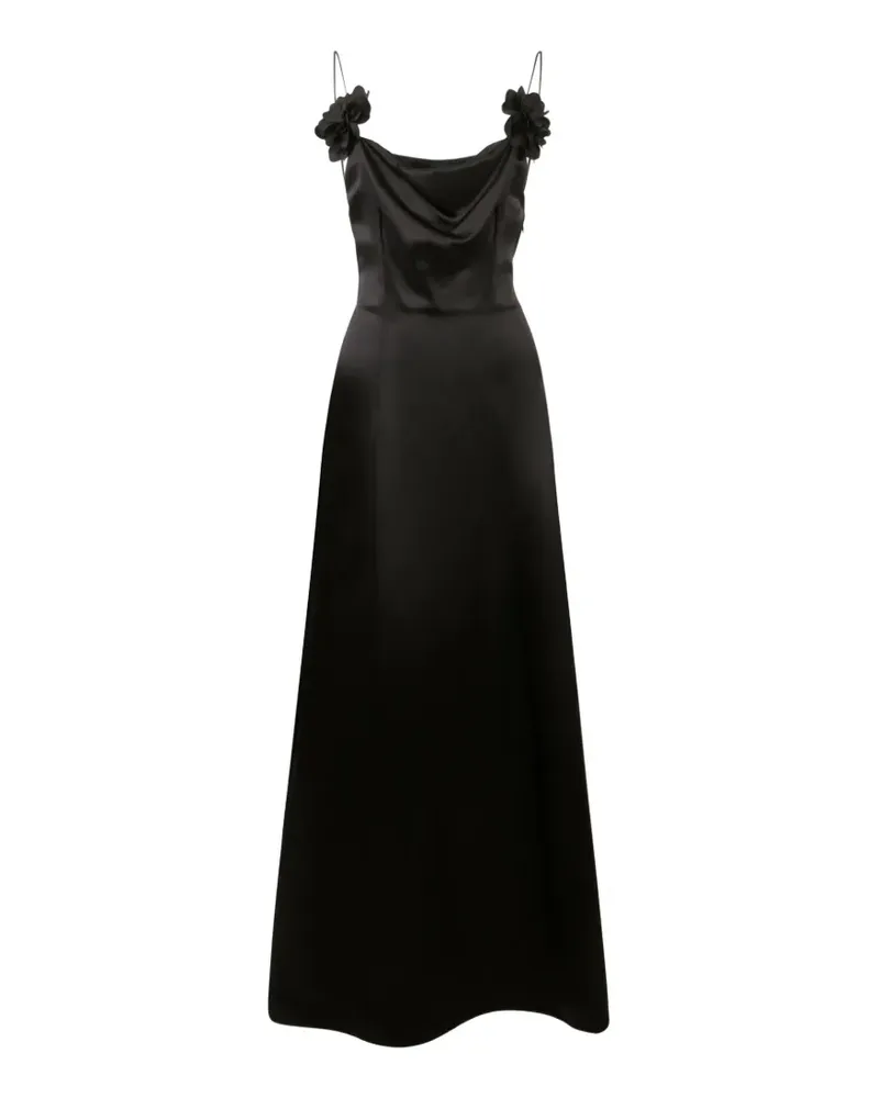 Philipp Plein Maxikleid mit Blumendetail - Schwarz Schwarz