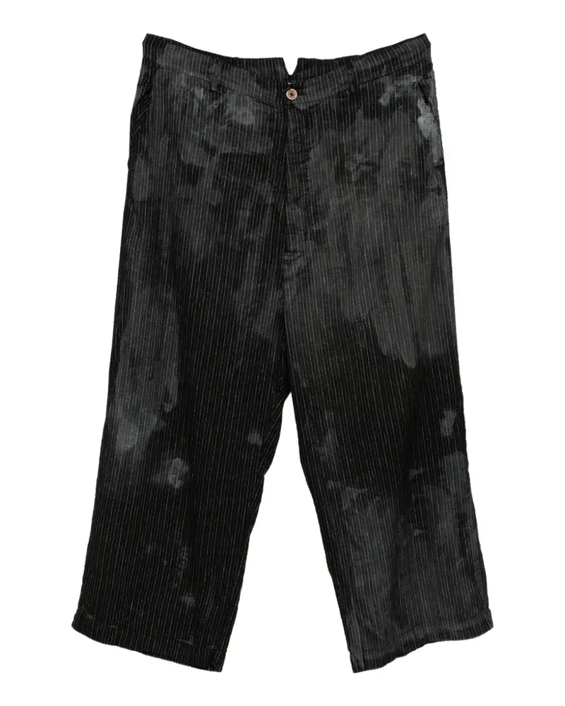 Studiorundholz pinstripe-pattern bleached-effect trousers - Schwarz Schwarz