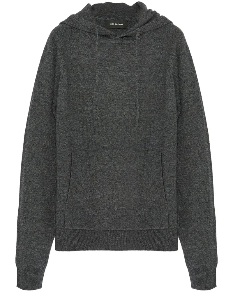 Yves Salomon Gestrickter Hoodie - Grau Grau