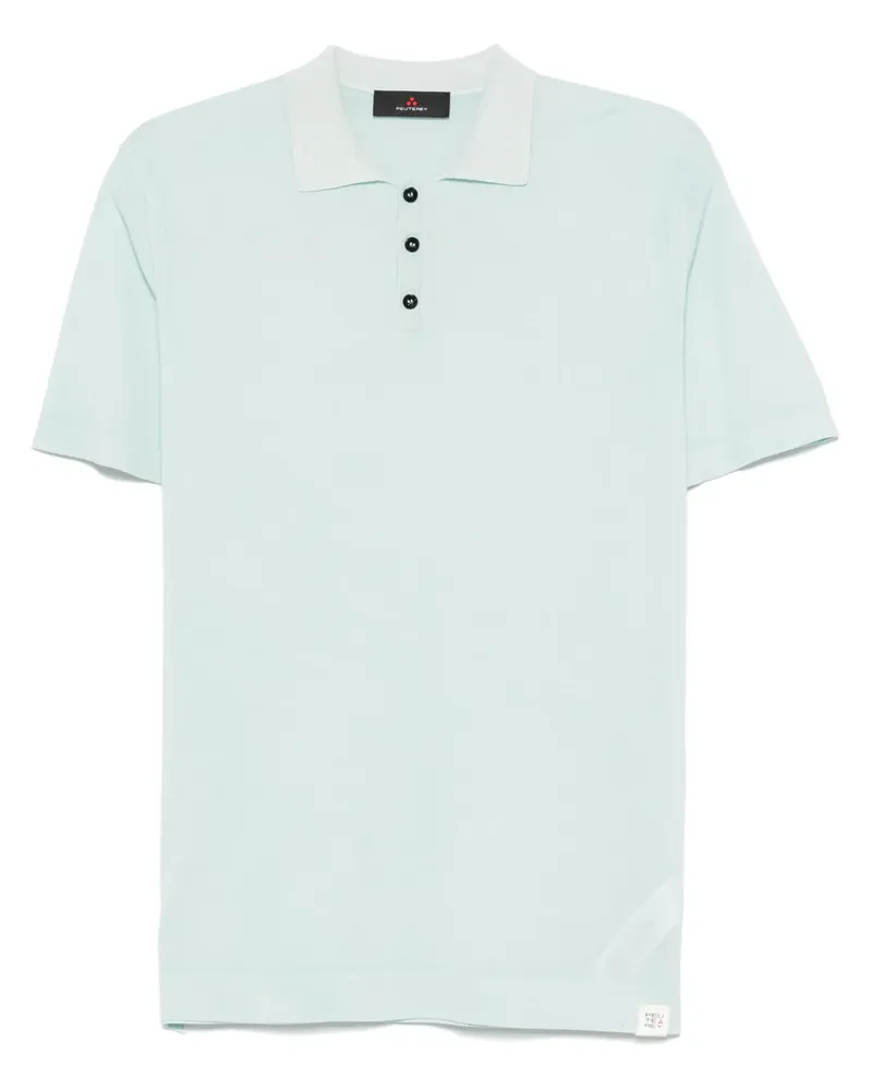 Peuterey Fein gestricktes Poloshirt - Blau Blau