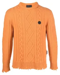 Philipp Plein Pullover im Distressed-Look Orange