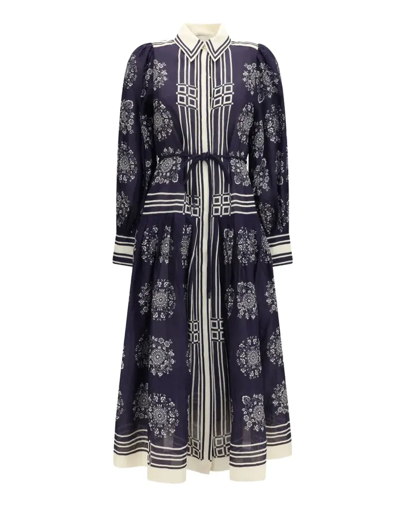 ALEMAIS Bandera Midikleid mit Blumenprint - Blau Blau