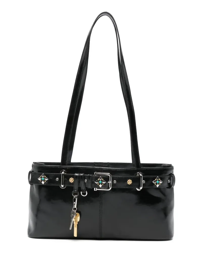 OSOI gemstone-embellished buckled shoulder bag - Schwarz Schwarz