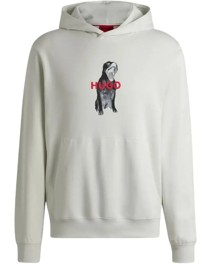 HUGO BOSS Hoodie mit Tiergrafik-Print - Weiß Weiß