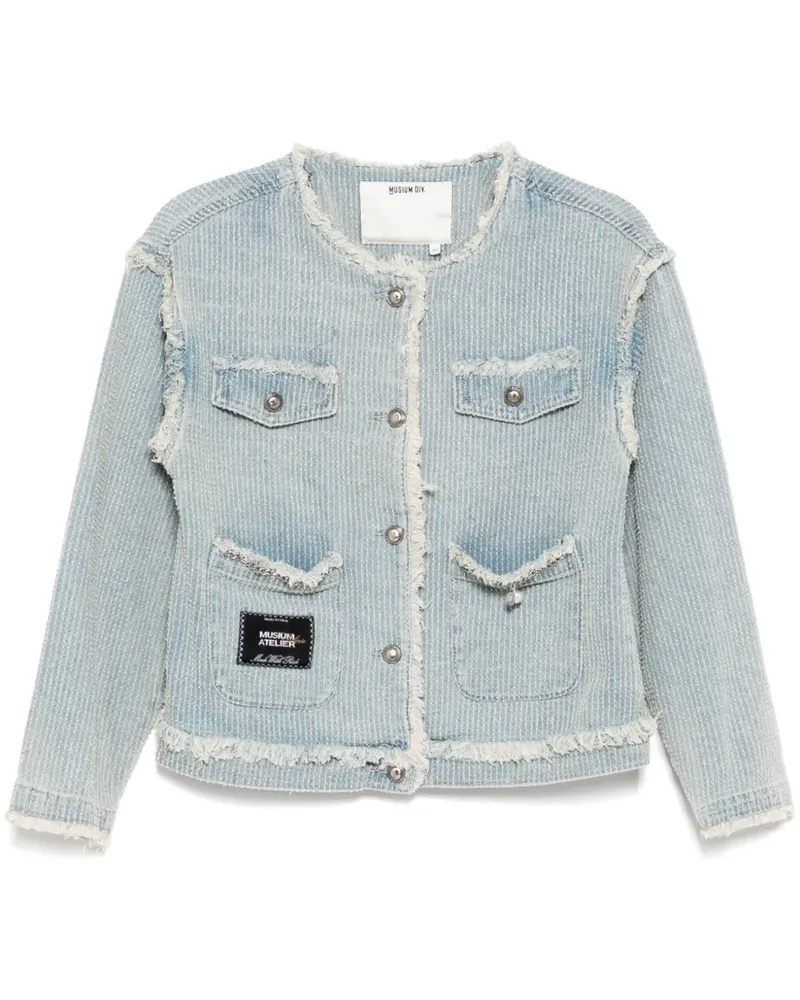 Musium Div. Jeansjacke mit rundem Ausschnitt - Blau Blau
