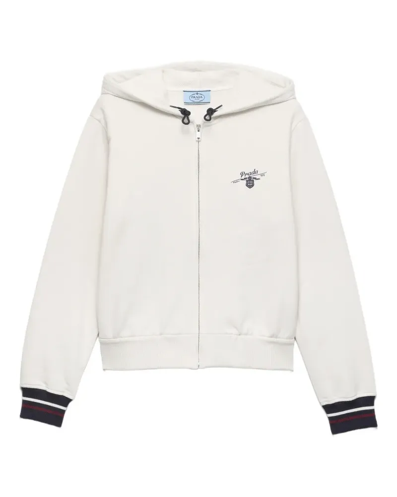 Prada Hoodie mit Reißverschluss - Weiß Weiß