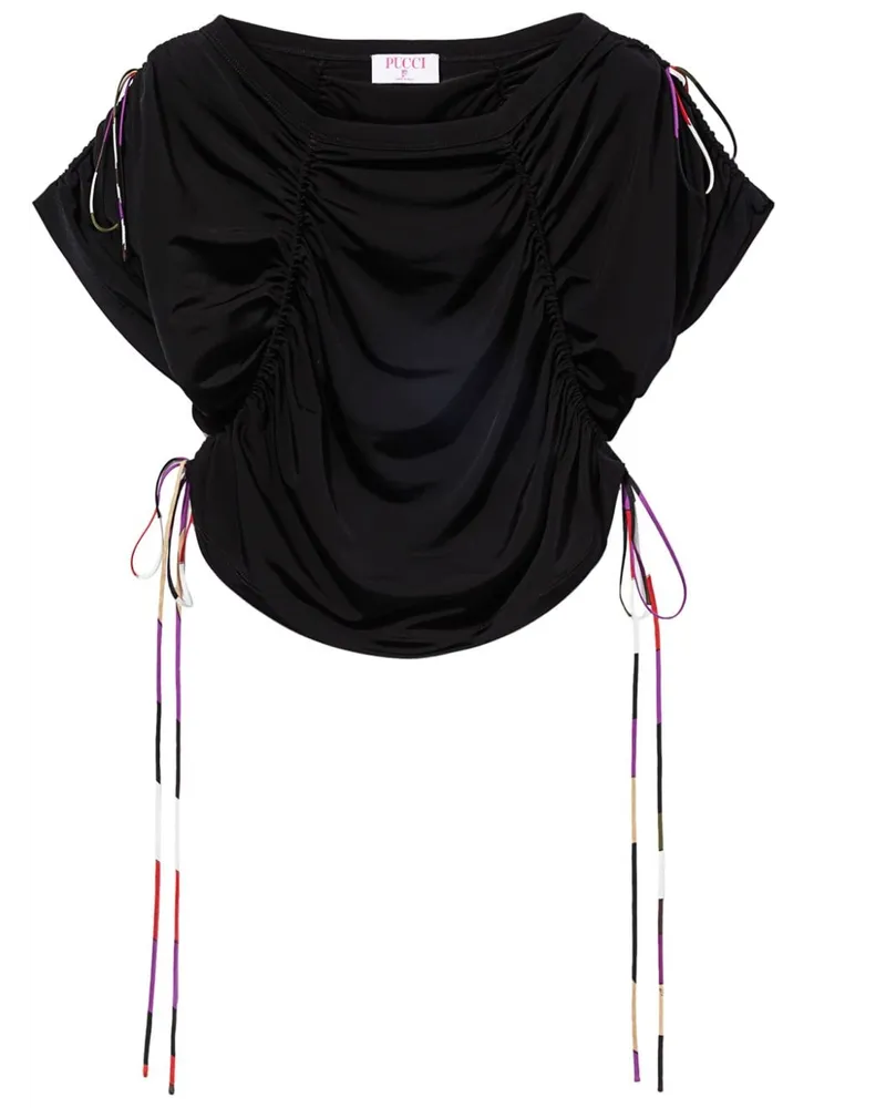 Emilio Pucci Cropped-Top mit Kontrastdetails - Schwarz Schwarz