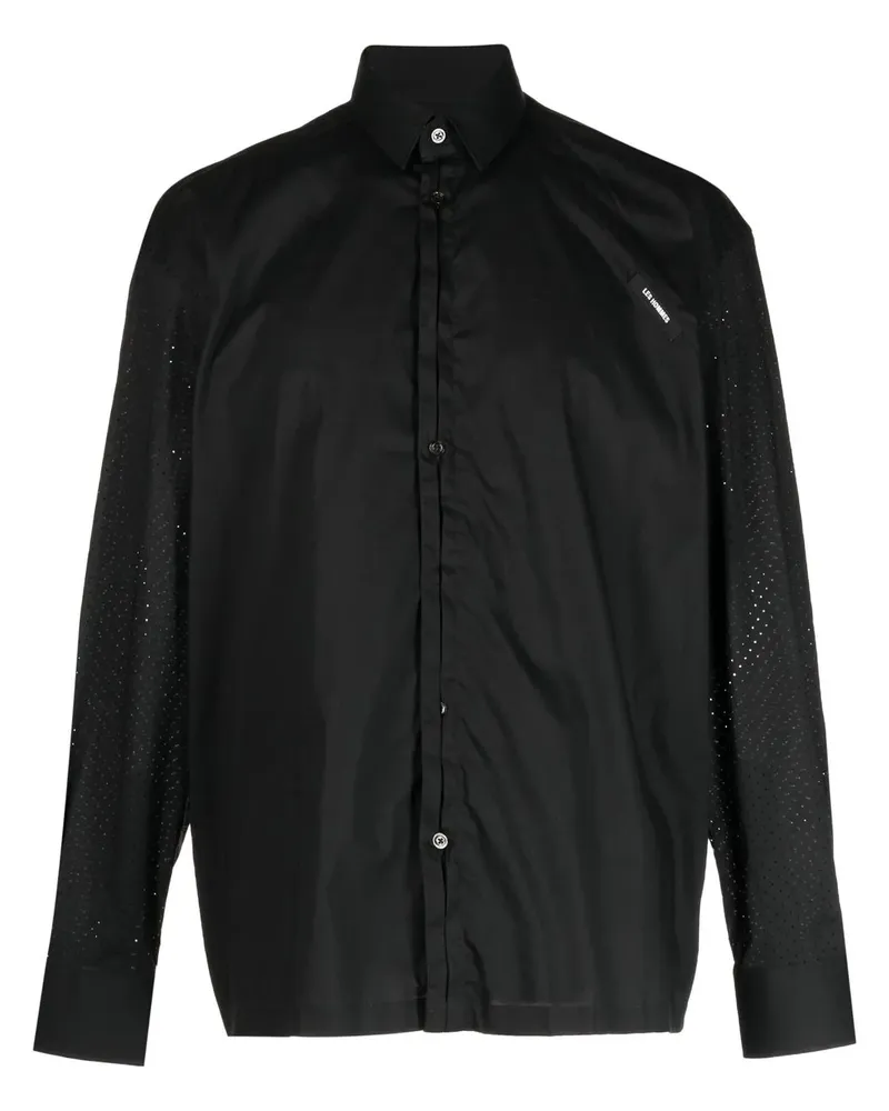 Les Hommes Hemd mit Logo-Patch - Schwarz Schwarz