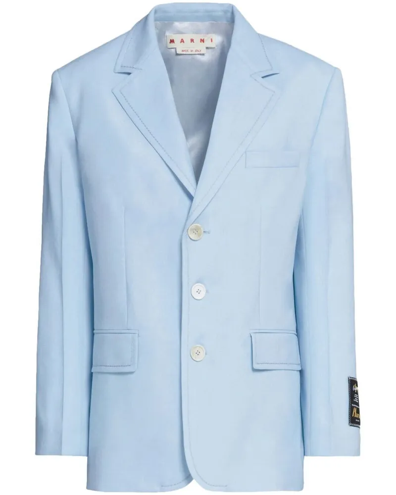 Marni Einreihiger Blazer - Blau Blau