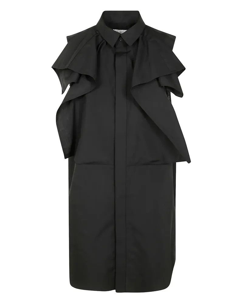 Sacai Hemdkleid mit Rüschen - Schwarz Schwarz