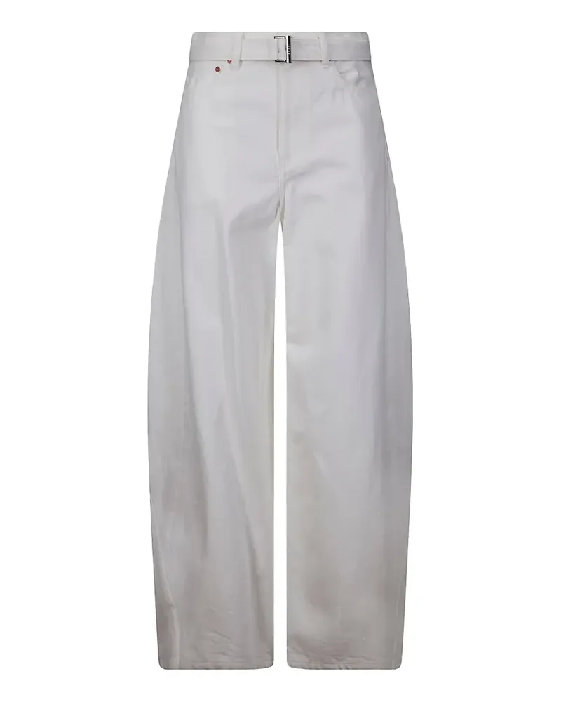 Sacai belted denim trousers - Weiß Weiß