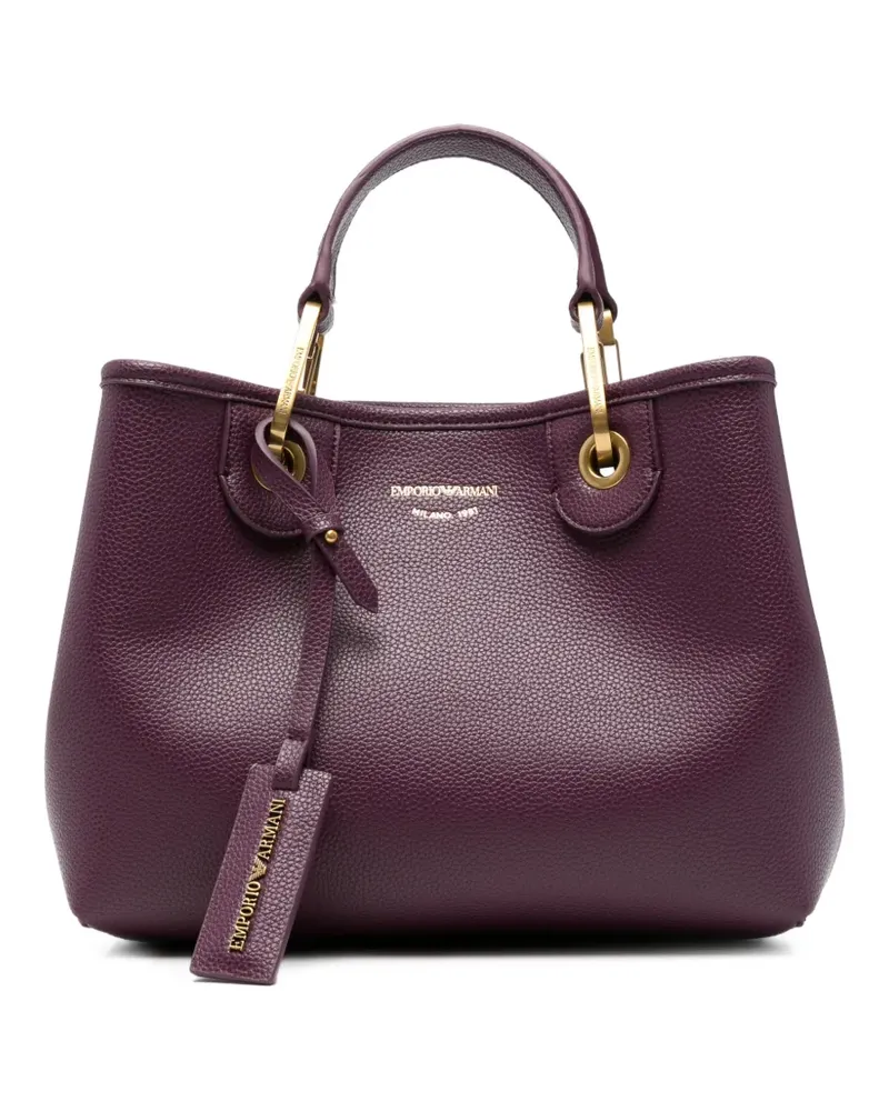 Emporio Armani MyEA Tote Bag mit Logo und gekörnter Textur - Violett Violett