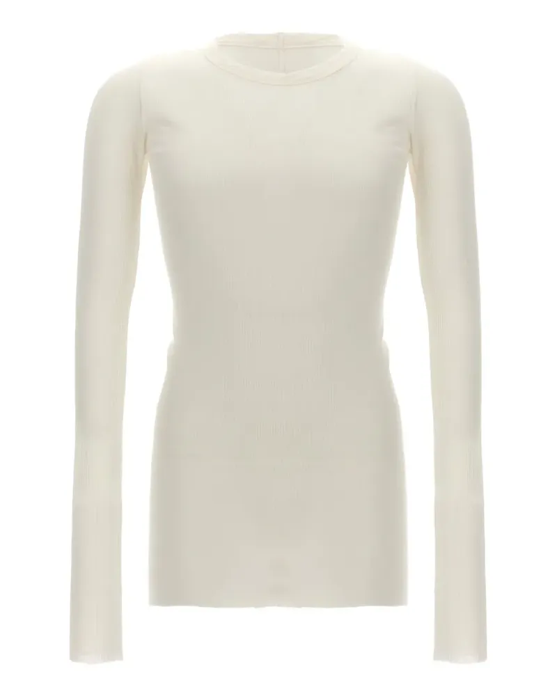 Rick Owens Ungesäumtes Tower Rib LS T-Shirt - Nude Nude