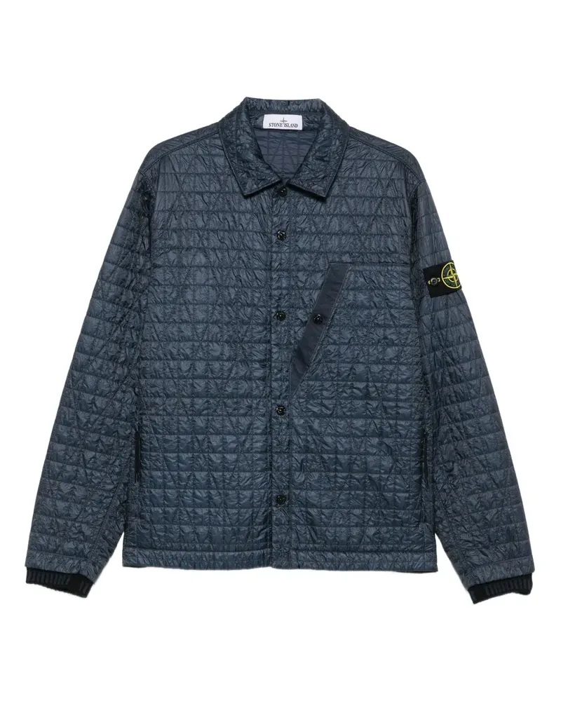 Stone Island Wattierte Capo Jacke in Knitteroptik - Blau Blau