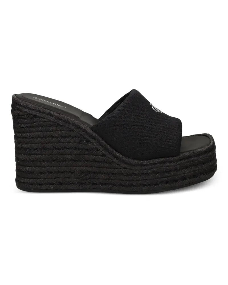 Calvin Klein logo-plaque wedge espadrilles - Schwarz Schwarz