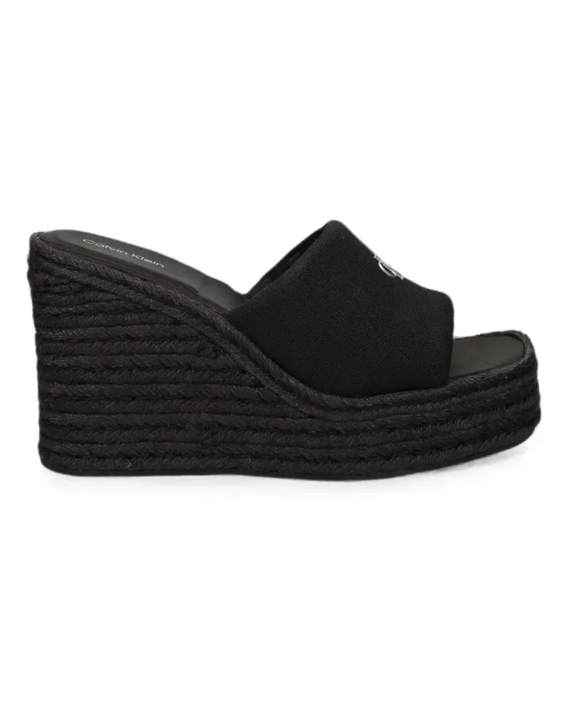 Calvin Klein logo-plaque wedge espadrilles - Schwarz Schwarz