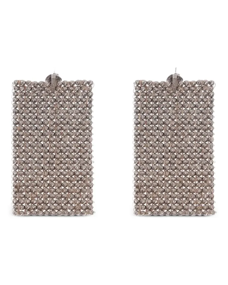 Brunello Cucinelli rectangular monili mesh earrings - Silber Silber