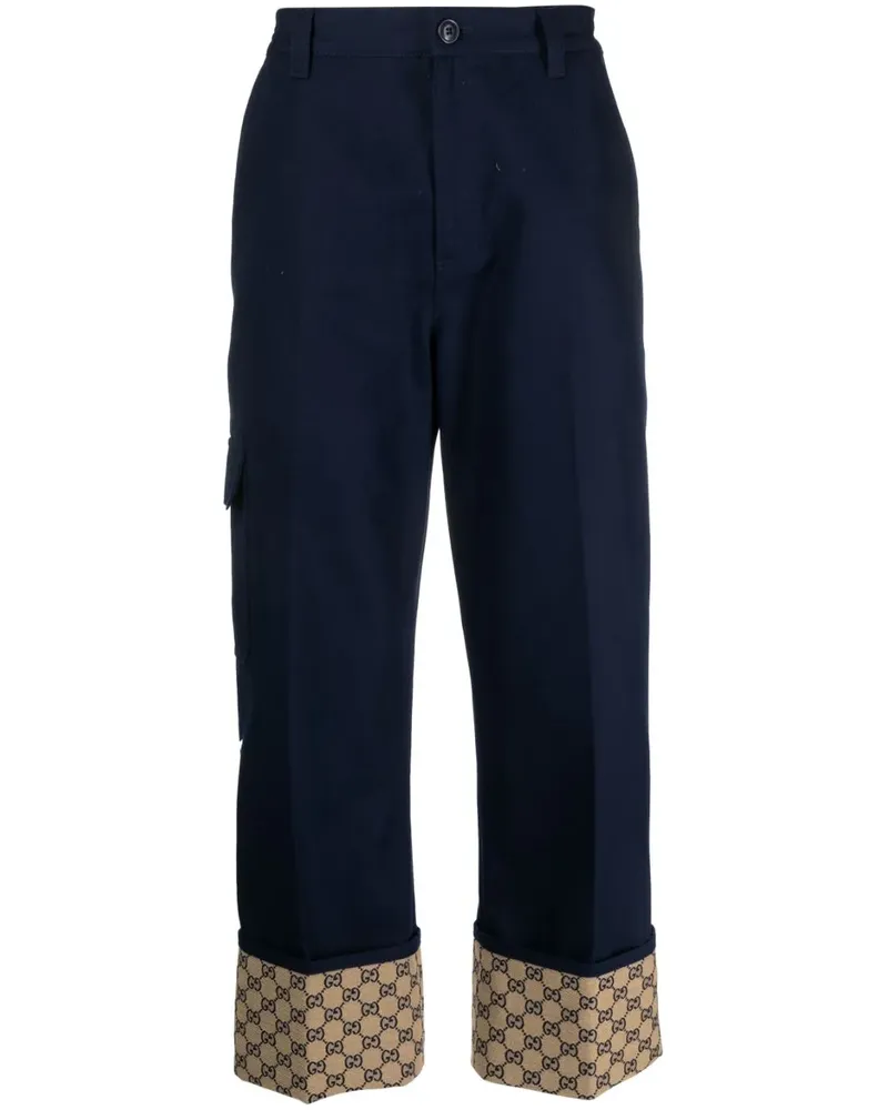 Gucci Gerade Hose aus GG Supreme - Blau Blau